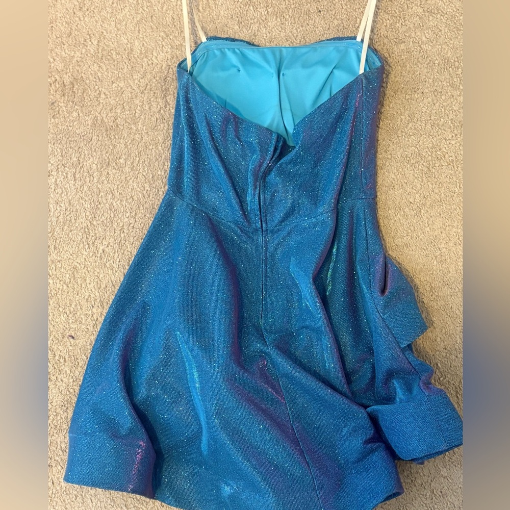 Sparkling Blue Strapless Dress